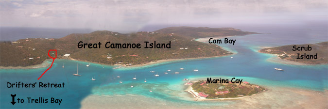 House location on Great Camanoe Island