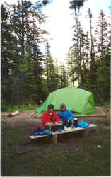Our campsite at Lake Magog