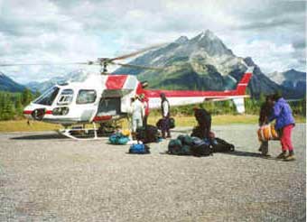 The helicopter ride to Mt Assiniboine