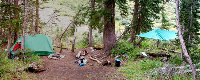 Our campsite along the West Maroon Creek trail