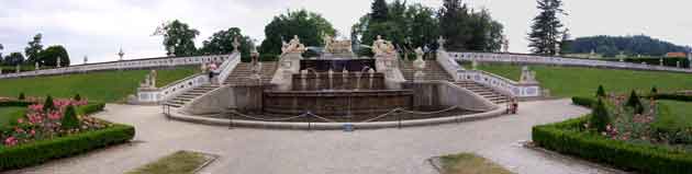 Garden fountain in Cesky Krumlov