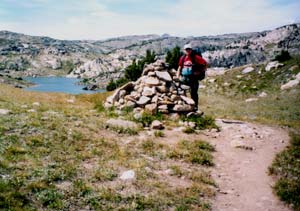 Rock cairn at Fossil Lake
