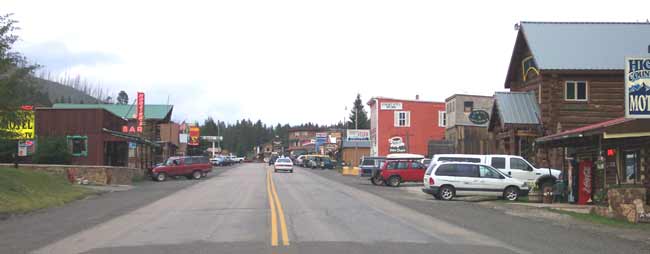 The view down main street in Cooke City