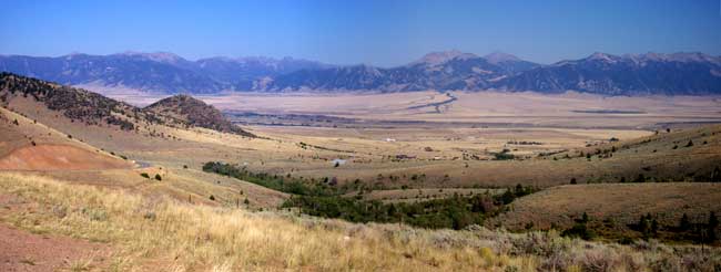 The view looking back east towards Ennis