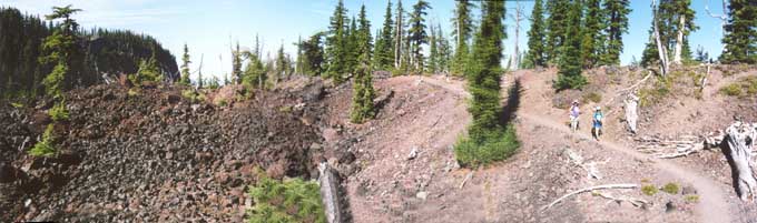 Hiking over the lava flow