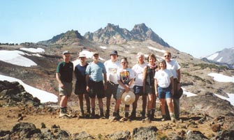 The group at lunch on Tam McArthur Ridge