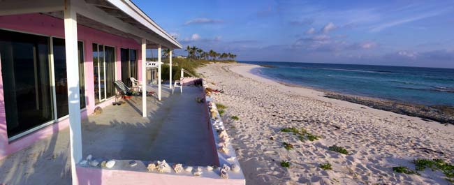 Exterior of house and beach