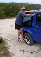 Fixing the flat tire