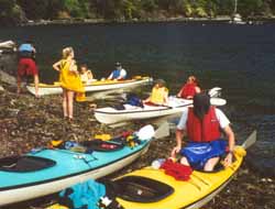 Getting into our kayaks.