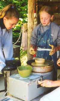 Megan and Amy check out Amy's bowl.